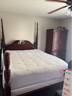 Bed frame with mattress included/ armoire