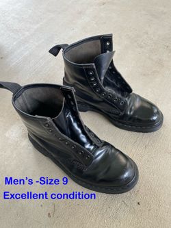 Dr. Martens 1460 Mono Smooth Leather Lace Up Boots Black For Men
