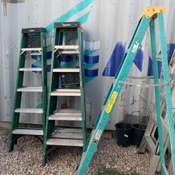 Used 6 Foot Fiberglass Ladders Fair Condition 