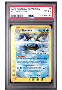 Blastoise Expedition Holo PSA 4 clean no crease/dents