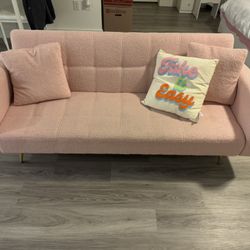Pink Futon W/ Gold Pegs