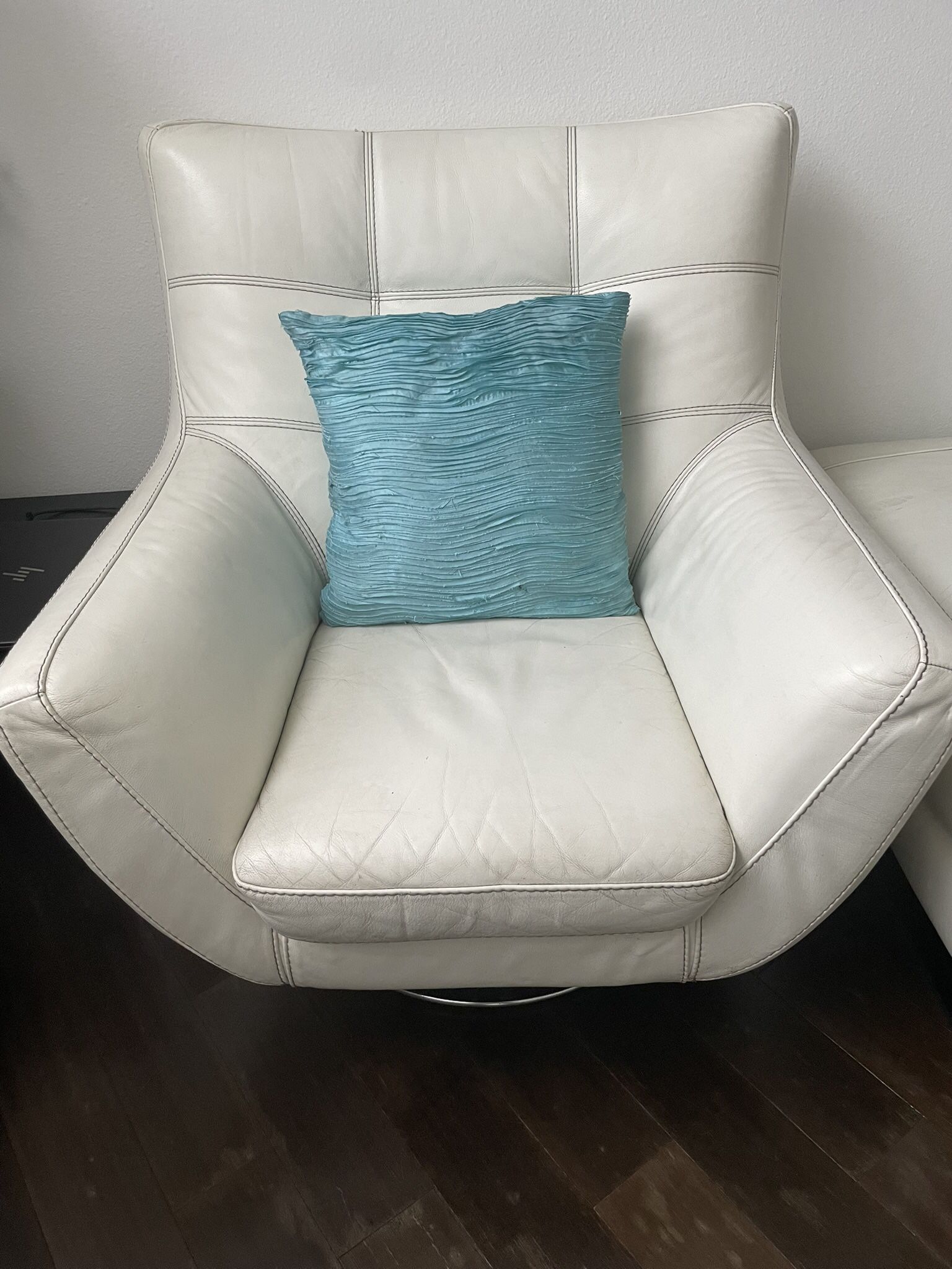 Z Gallerie Leather Swivel Chair