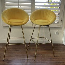 Marigold seashell low back bar chairs