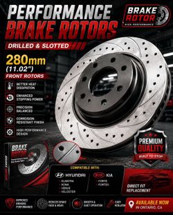 Performance Drilled & Slotted 280mm Front Brake Rotors