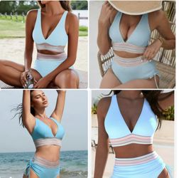 NWOT high-waisted, two-piece bikini set XL