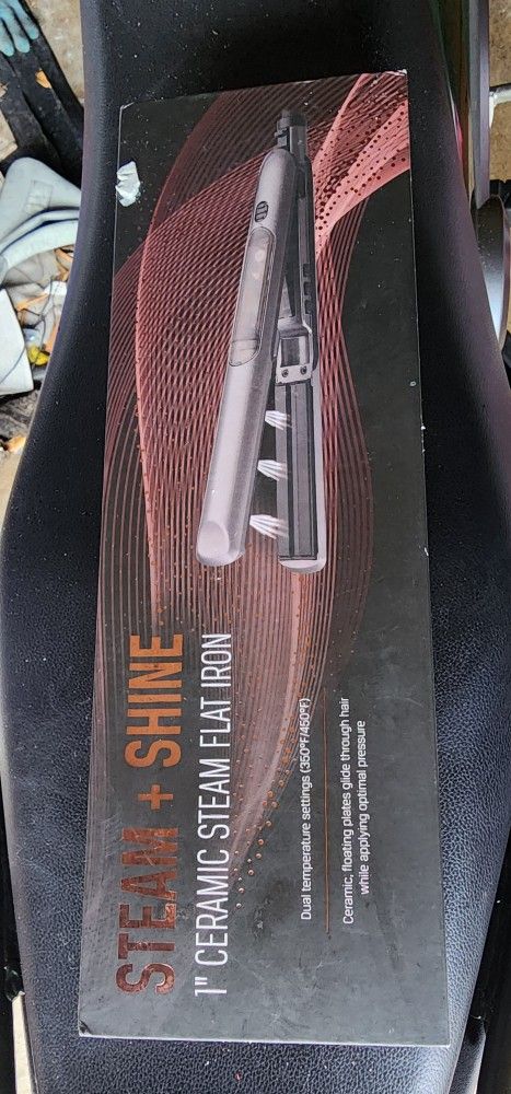 NEW SEALED TruBeauty Steam + Shine 1” Ceramic Steam Flat Iron