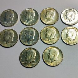 LOT OF (8) NICE SILVER KENNEDY HALF DOLLAR COINS TO COLLECT- 1964-65-66-67-68