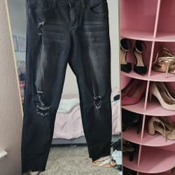 Jeans, Black Pants, Ripped black jeans