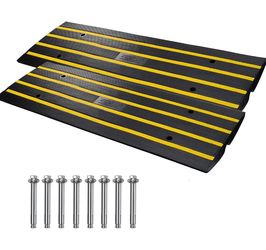 VEVOR Rubber Curb Ramps for Driveway, 2 Pack Threshold Bridge,