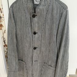 Armani Collezioni  Linen Nehru, Collared Blazer
