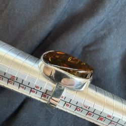 Sterling Silver 925 Ring, Polish Baltic Amber, (8.5) These Style Usually Sell For 100's