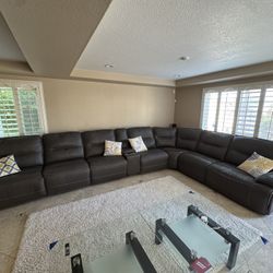 Power Reclining Sectional Sofa - 6 Seater + Corner Wedge - $1500 OBO