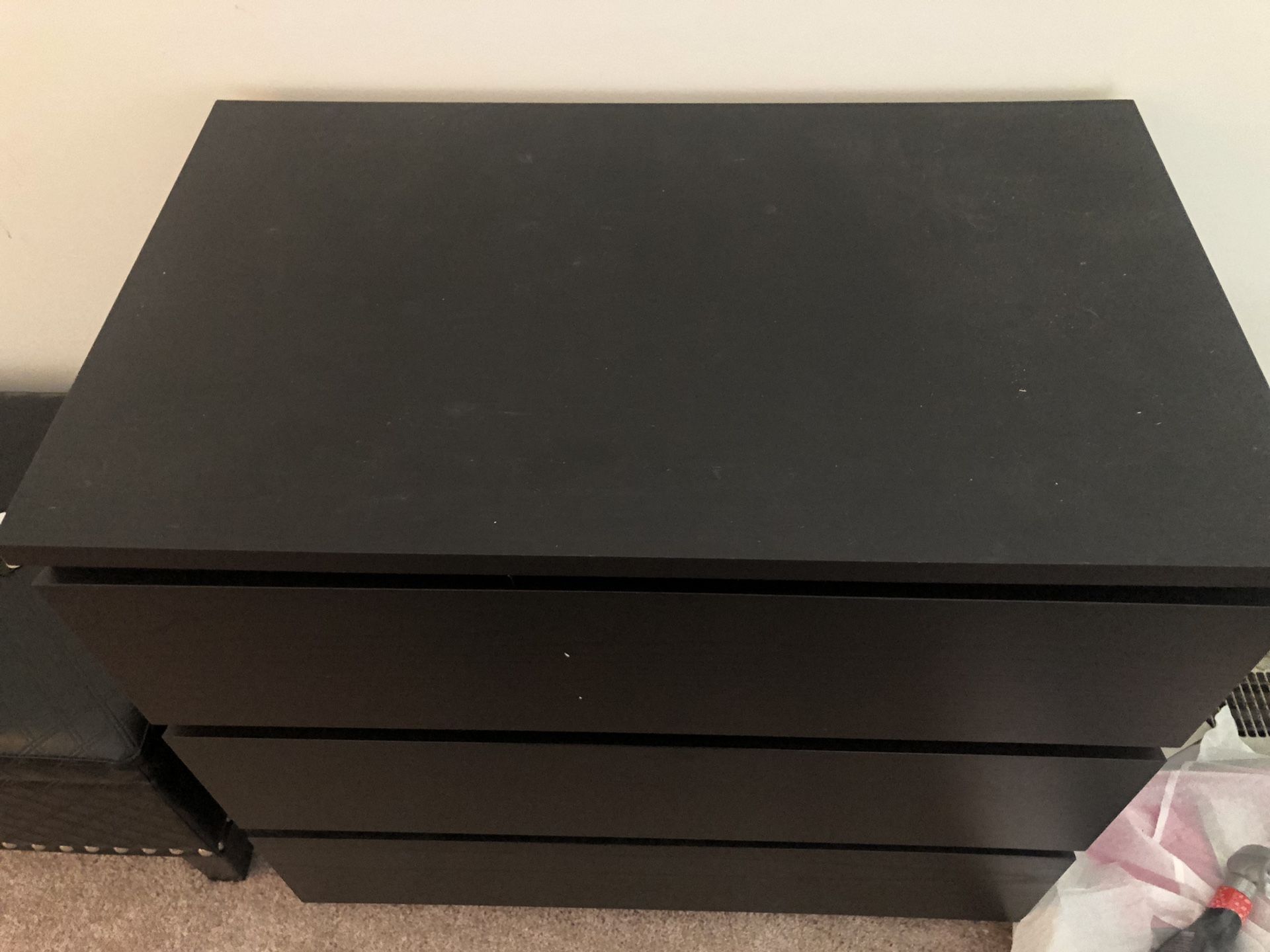 Ikea 3-Drawer Chest, Black