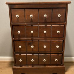 Habersham Apothecary Style all Wood Country Accent small Dresser Chest Cabinet
