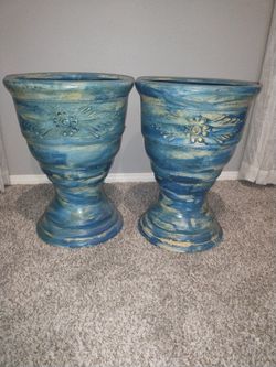 Two Special Hand Crafted Big vases....Moving Sell