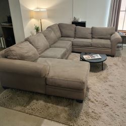 Big brown sectional couch