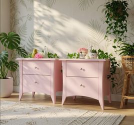 Beautiful Vintage Light Pink Nightstands