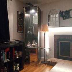 Tall Mirror Glass Cabinet  2 Of Them 