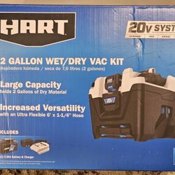 HART 20-Volt Cordless 2-Gallon Wet/Dry Vacuum Kit