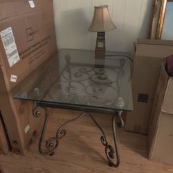 TWO GLASS TABLES