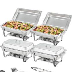 4 Pack Chafing Dish Buffet Stainless Steel 10 Quart