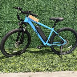 Qlife Electric Bike for Adults - 21-Speed Mountain Lightweight Ebike with Peak 750W 20MPH Brushless Motor, 26X2.1 Tire Step Over E-MTB(Blue)
