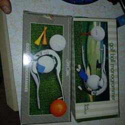 Golf ball monogram set and left hand golf glove