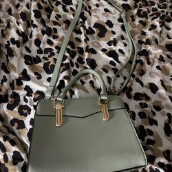 Green Purse With Flower Interior 