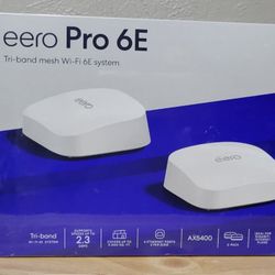 eero Pro 6E AXE5400 Tri-Band Mesh Wi-Fi 6E Router 2 Pack (newest model)