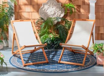 Set Of 2 outdoor Foldable Chair wooden New