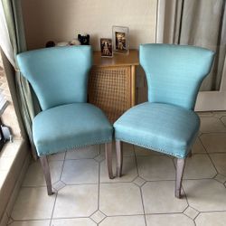 Pair Of Blue accent Chairs