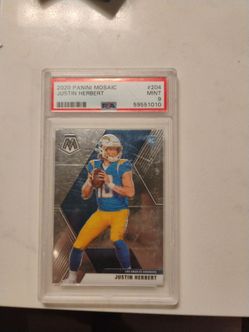 2020 Panini Mosaic, Justin Herbert Rookie Card "PSA 9"