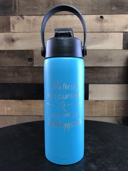 New Aquatix Motivational Double Wall Insulated Bottle Turquoise 21 ounce Keeps your water cold 24 hours hot 6 hours