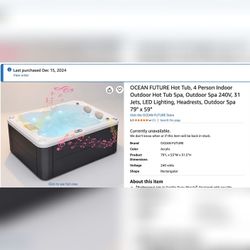Jacuzzi Hot Tub, 4-5 Person - Excellent - 2025 - Los Angeles County, CA