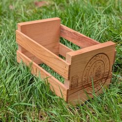 Vtg Napa Valley Audio Cassette Crate Holder Storage 10-12 Cassettes Wood 10"