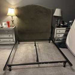 Queen Upholstered Headboard And Bed Frame