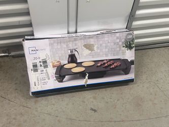 Mainstays 20 inch Electric Griddle - Non-Stick, Temperature Control,1500 W, (DAMAGED BOX)