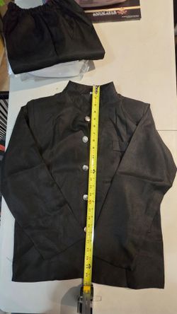 Inspired on Japanese anime character Okarun.  Cosplay costume with hair net, wig and glasses.