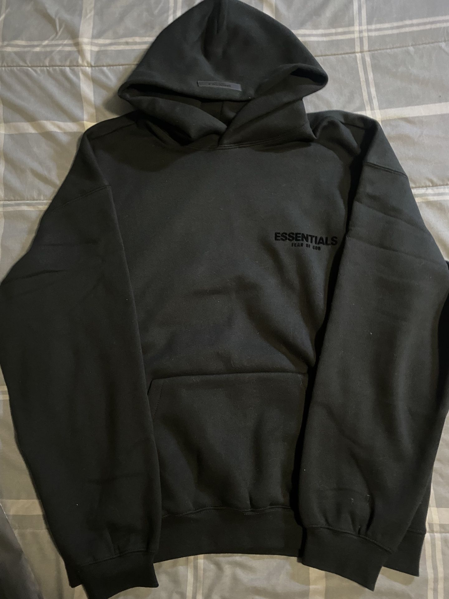 black essential hoodie