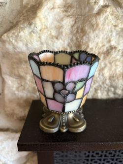 Vintage Partylite Hydrangea Mosaic Votive Tea Light Candle Holder