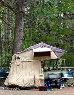 Custom Camping Trailer with CVT Denali Rooftop Tent, Annex & Awning
