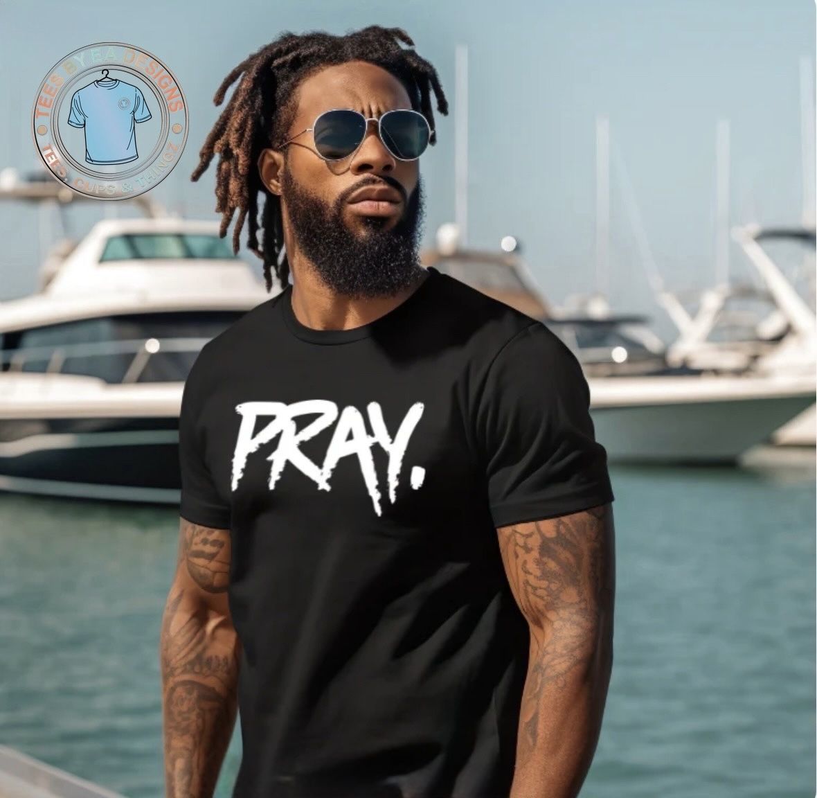 PRAY. Black Bold Statement Tee