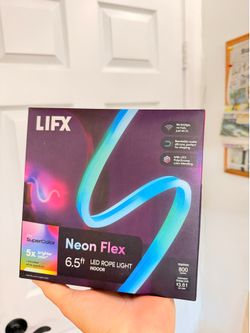 LIFX Flex Neon LED Rope Light 6.5FT Indoor, Bendable Neon Rope Lights for Bedroom & Gaming, Apple HomeKit, Alexa, Google Home, Matter, Music Sync, 24 