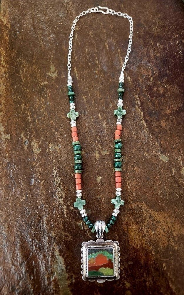 SS Multi-Stone Southwest Landscape Necklace