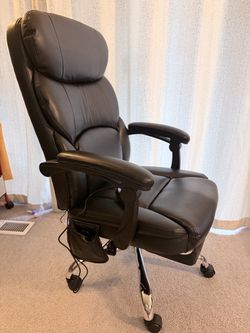 Black Leather Executive Office Chair with Massage