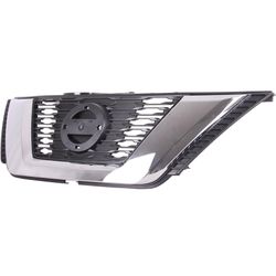 Front Grille Compatible with 2017-2018 Nissan Rogue with Chrome Molding, ABS Replacement Bumper Grill for NI0-6FL0B  For 2017-2018 Nissan 