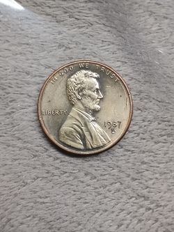 1987 D Penny Error Have Zinc Have Copper