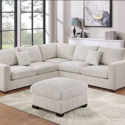 4-pc Sectional Sofa + Ottoman  Brand New 