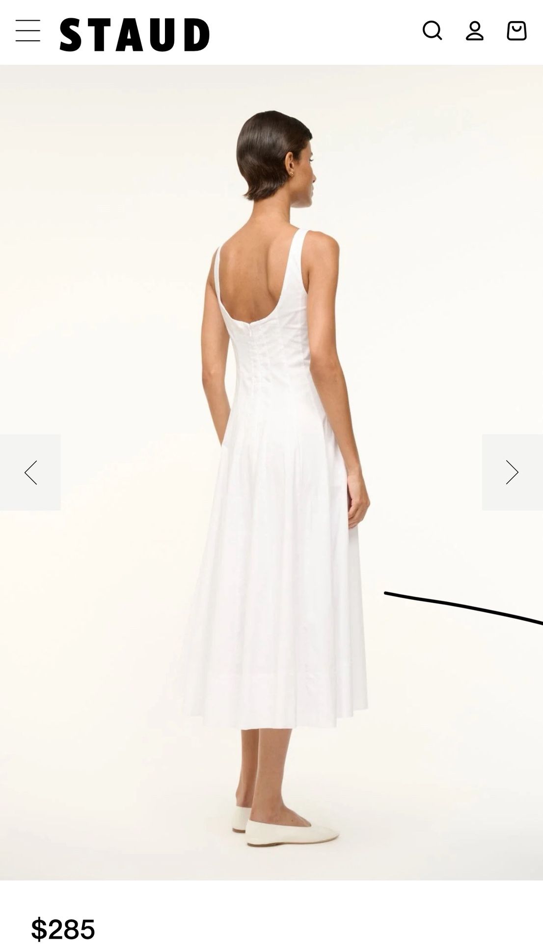STAUD Wells Dress White Color