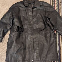 REALLY NICE Black LEATHER Men's Winter Jacket Size 2 XL Make Offer